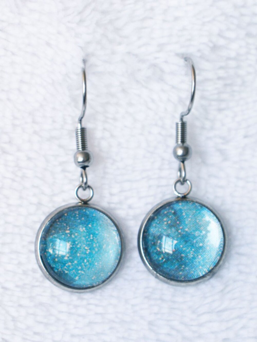 Minimalist Ocean Blue Hypoallergenic Dangle Earrings
